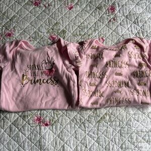 Gerber Pink Princess Bodysuits